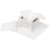 Lot de 4 lavabos 30x30 cm. avec panier en bois CLASSIC