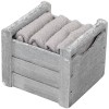 Set of 4 washbasins 30x30 cm. with wooden basket CLASSIC