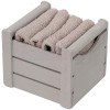 Set of 4 washbasins 30x30 cm. with wooden basket CLASSIC