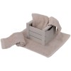 Set of 4 washbasins 30x30 cm. with wooden basket CLASSIC