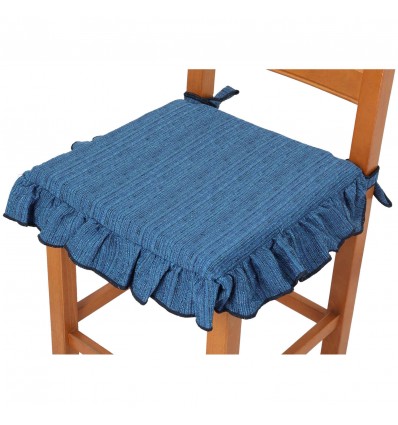 Coussin de chaise avec RUFFLE et cordon MELANGE