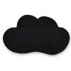 Black faux fur multipurpose rug round and cloud