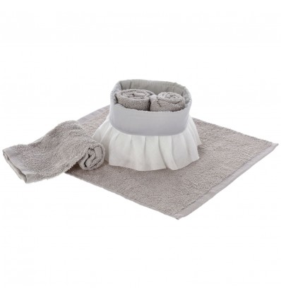 Lavette bagno con cestino set 4 pezzi GARDEN