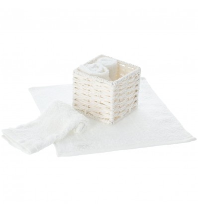 Badezimmer-Lavette mit Stoffkorb-Set 4 Stück. Rosen