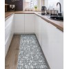Silver 50 cm wide kitchen rug.
