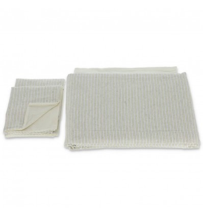 Double bed set in cotton flannel RIGHE DITO FILO