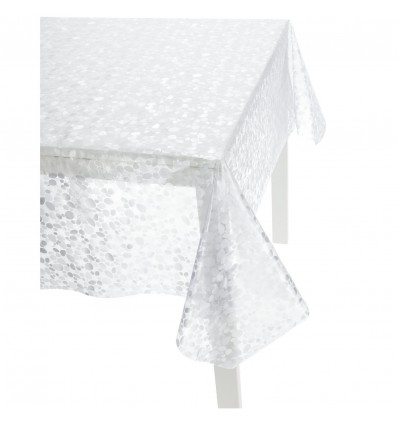 Transparent plastic-coated tablecloth EMBOSSED CRYSTAL