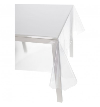 Nappe plastifiée transparente h 137 cm. CRISTAL REBOSSÉ