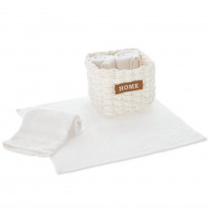 Set Cestino In Legno Con 4 Lavette In Spugna - Asciugamani Per Ospiti, Stile Shabby - Foto 6