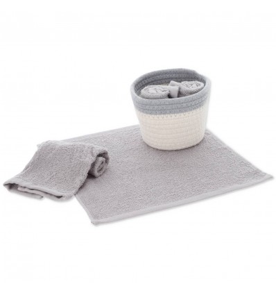 Set de débarbouillette de salle de bain avec panier DALLAS