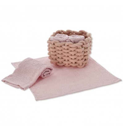 TALLIN Badezimmer-Waschlappen-Set mit Korb