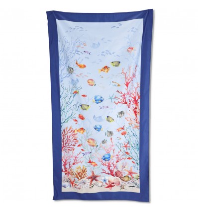 Microfiber beach towel 90x170 cm. DOUBLE AQUARIUM