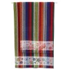 Grande serviette de plage en coton éponge RAYURES MULTICOLORES 100x170 cm.