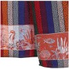 Grande serviette de plage en coton éponge RAYURES MULTICOLORES 100x170 cm.