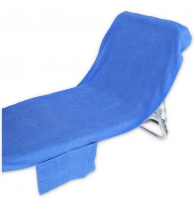 Serviette de plage chaise longue éponge COMODO COTTON 70x185 cm. avec poches