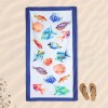 Microfiber beach towel 90x170 cm. DOUBLE AQUARIUM