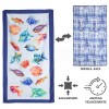 Microfiber beach towel 90x170 cm. DOUBLE AQUARIUM