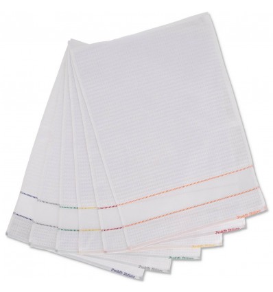 Set of 6 GRETA tea towels with AIDA flounce