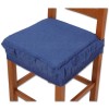 PAIR of padded and removable chair cover cushions with elastic band SOLID COLOR MELANGE