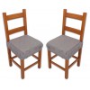 PAIR of padded and removable chair cover cushions with elastic band SOLID COLOR MELANGE