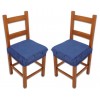 PAIR of padded and removable chair cover cushions with elastic band SOLID COLOR MELANGE