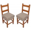 PAIR of padded and removable chair cover cushions with elastic band SOLID COLOR MELANGE