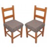 PAIR of padded and removable chair cover cushions with elastic band SOLID COLOR MELANGE