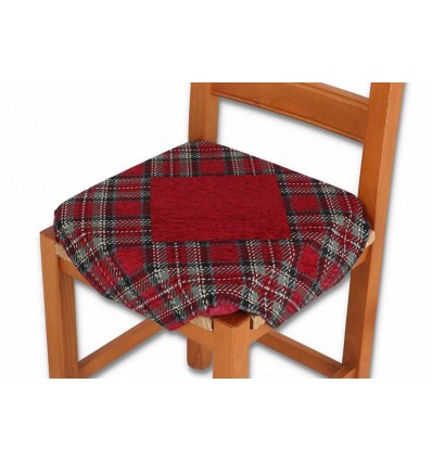 Cojín tapizado para silla con solapas TARTÁN