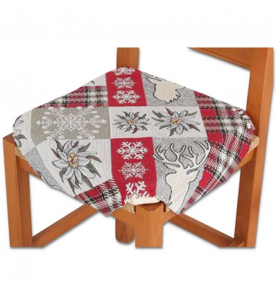 Housse de chaise rembourrée coussin avec rabats EDELWEISS