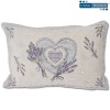 Fodera cuscino divano in ciniglia CUORI LAVANDA