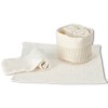 Set de gant de toilette de salle de bain 4 pcs. avec panier à gaufres
