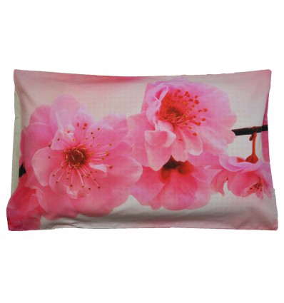 Almohada de la cama melocotón impresión fotográfica