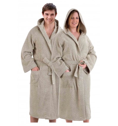 Spike Terry cotton bathrobe