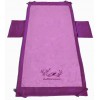 Telo mare lettino lilla e viola ricamato con tasche 70x190 cm