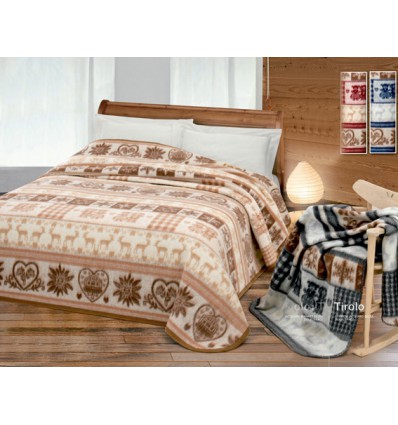 Tirolo Doppelte wolle Decke 210 x 250 cm.