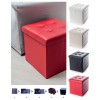 Ecopelle storage Ottoman solid color