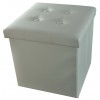 Ecopelle storage Ottoman solid color