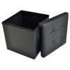 Ecopelle storage Ottoman solid color